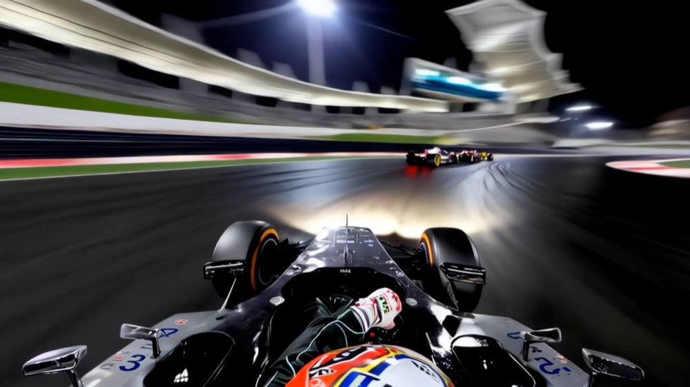 Action edit, night race POV