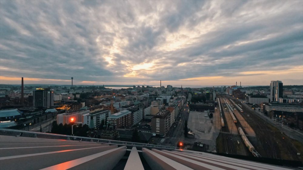 Aerial edit, drone cityscape